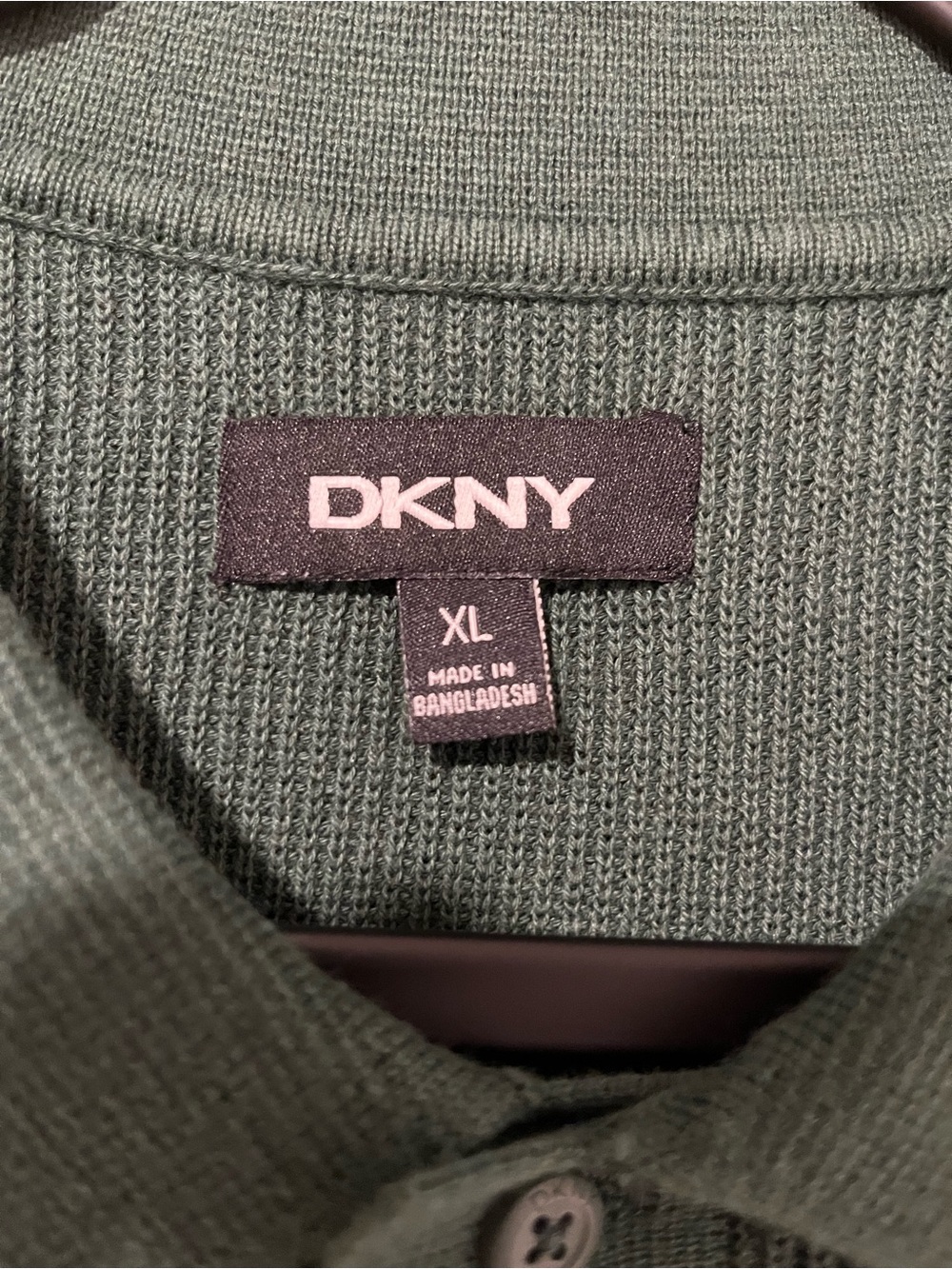 DKNY Men's Green Polo Knit Shirt XL Regular Fit - Picture 3 of 9